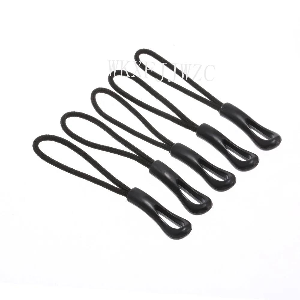 20pcs Black Zipper Pulls Strong Hollow Nylon Cord with  Rubber Gripper Pull To Fit Any Zipper Materials-Zipper Fixer