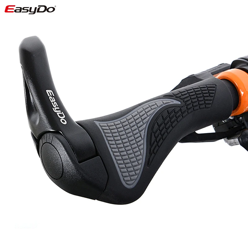 EasyDo Bicycle MTB Handlebar Grips Bar Ends Ergonomic Anti Skid Aluminum Alloy Rubber Grips Bicycle Grips Accessories 1060D