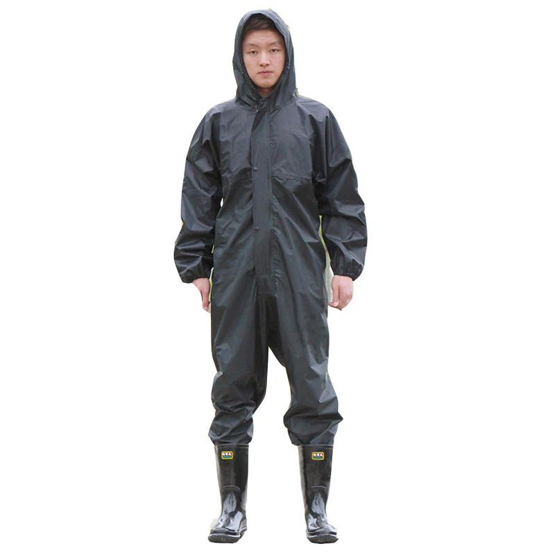 Working-Coveralls Waterproof Hooded Raincoat Overalls Anti-Oily Dust-Proof Paint Spray-Clothing Hood Protective Work-Clothes