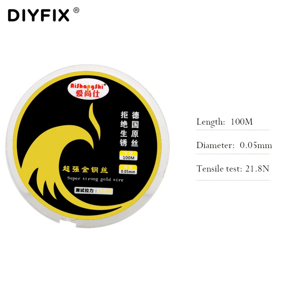 DIYFIX-cable de separación de pantalla LCD, 100m, mango de línea de corte, herramientas de reparación de teléfonos móviles para iPhone, Samsung, 0,04-0,08mm