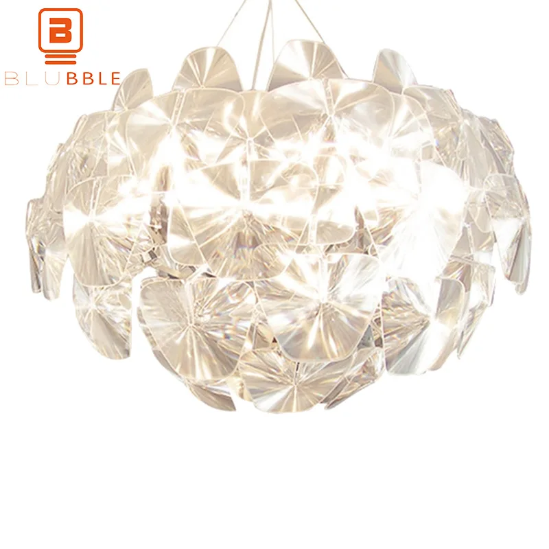 BLUBBLE Transparent Leaves Acrylic Laser Pendant Lights  Pendant Lamp Originality Modern Simple Hanging Lamp