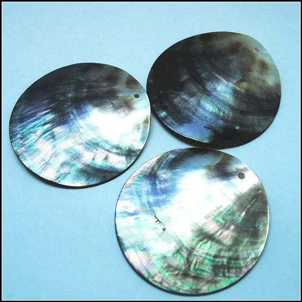 5pcs טבע שפתיים שחורות מעטפת חרוז אמא של פנינה מלוח גודל עגול גודל 20 מ 