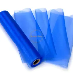 25M x 29CM Royal Blue Sheer Organza Roll Fabric DIY Wedding Party Chair Sash Bows Table Runner Swag Decor Hot Sale