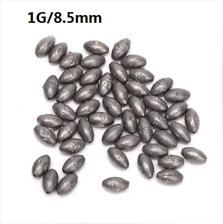 150PCS 1g Fishing Lead Sinkers Olive Shape Fishing accessories Weights