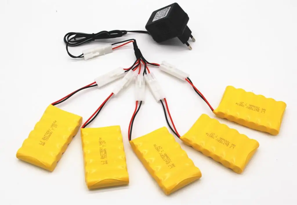 7.2v 700mah AA NI-CD البطارية مع 7.2v شاحن مجموعة ل الكهربائية لعب سيارة Telerobot قارب التحكم عن بعد خزان L6.2-2P التوصيل