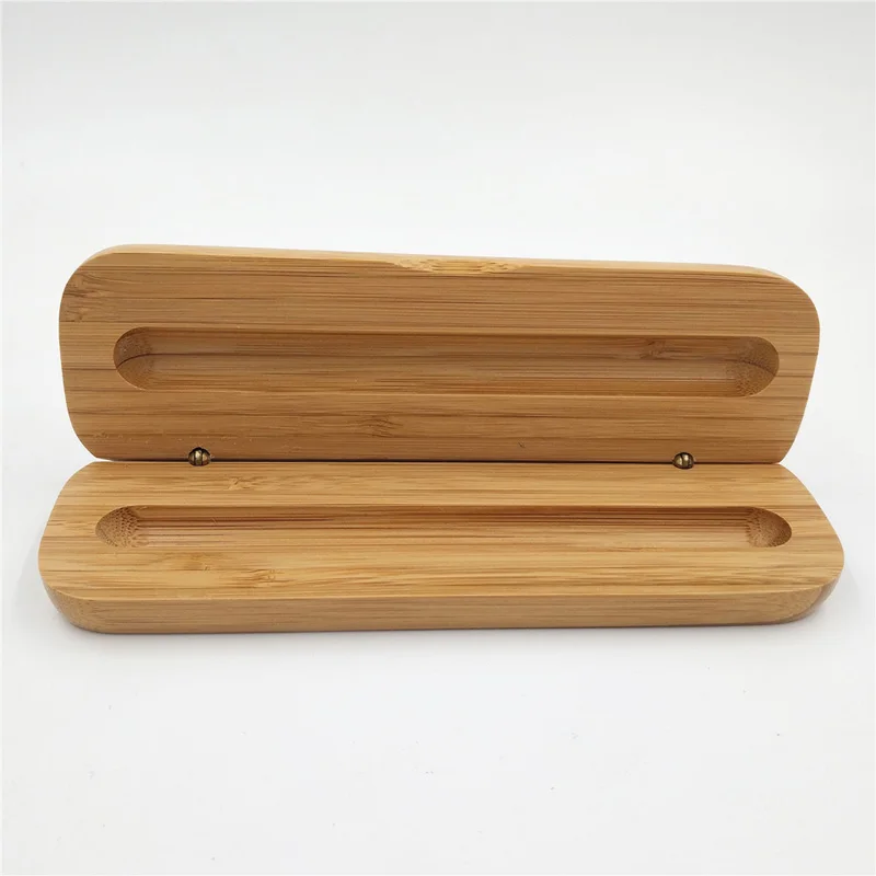 Hand-polished Bamboo Pen Box Wooden Pencil Case for Ballpoint Roller Pen Environmental Protection as Bussiness School Gift