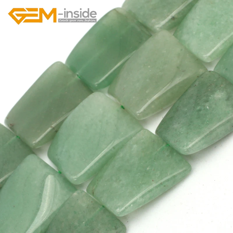 

GEM-inside15x20mm Natural Assorted Stones Rectangle Twist Beads Loose Bead For Bracelet Making Strand 15 inches Wholesale !