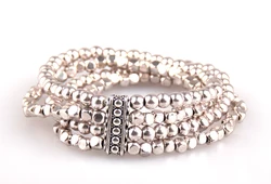 New arrival  women metal four stripe ball and square beads metal charm man or women Bracelet