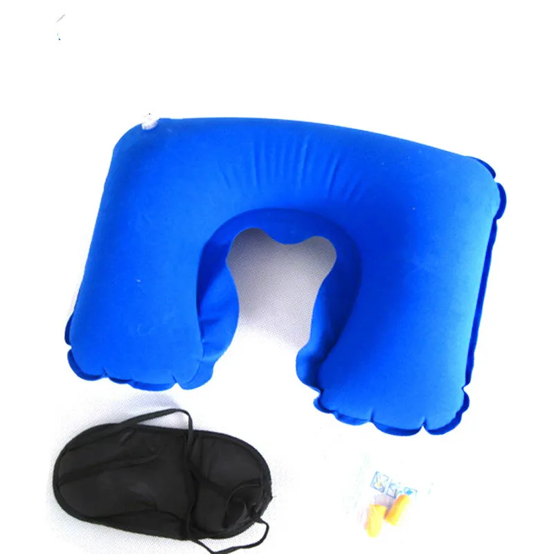 3pcs Portable Mountaineering camping travel inflatable pillow eyewear soundproof earplugs hiking sleep