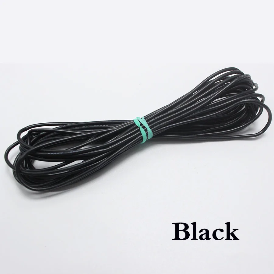 2/5/10metres 30 AWG Flexible Silicone Wire RC Cable 11/0.08TS Outer Diameter 0.8mm Electronic Wire Conductor DIY Electrical