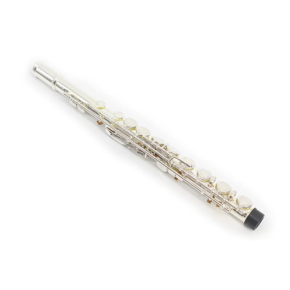 16 Holes C Key Flute Cupronickel Sliver Plated Woodwind Instrument with Case Cleaning Cloth Stick Screwdriver