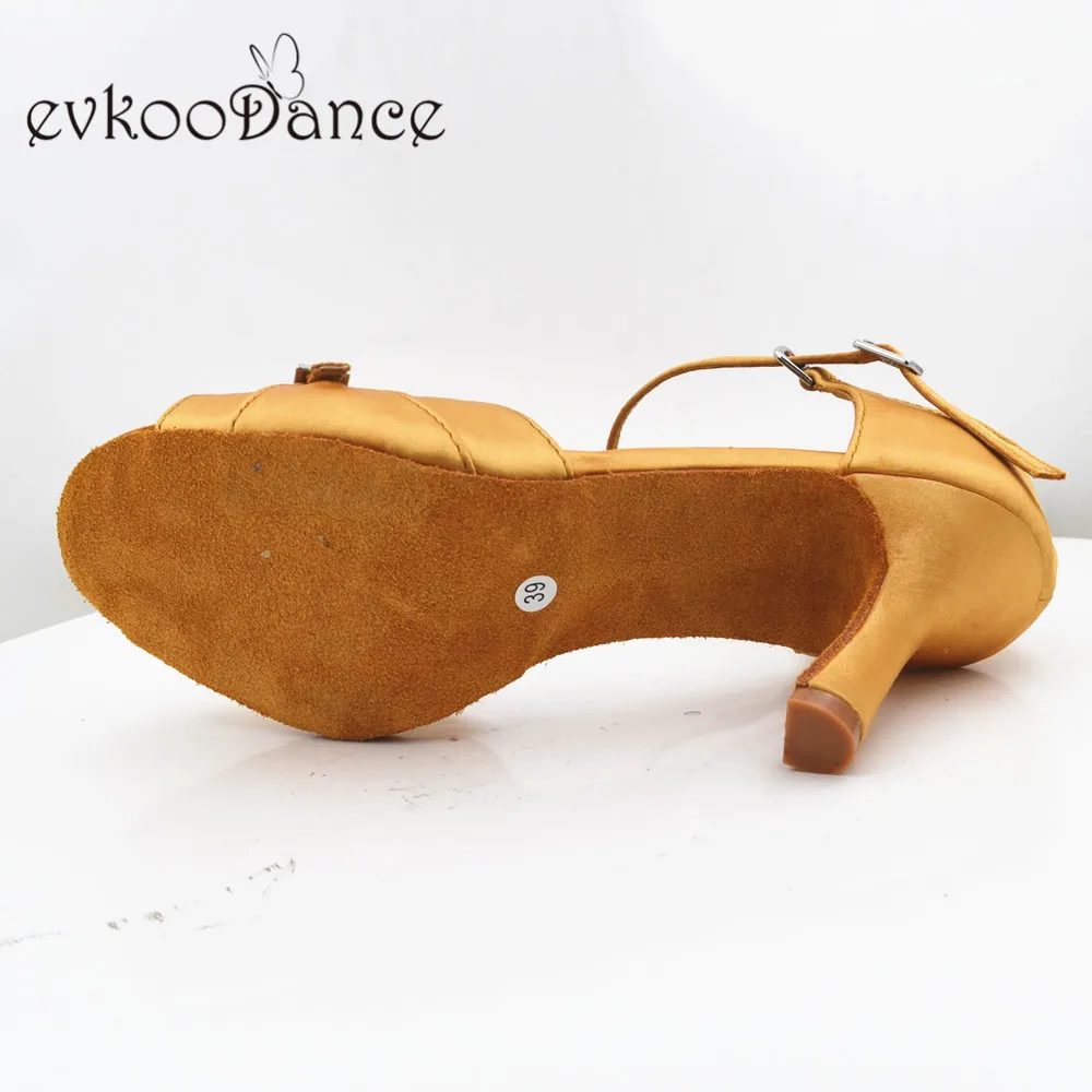 Evkoodance Größe us 4-12 custom size khaki Farbe profession elle 8,3 cm Absatz höhe zapatos de baile Schuhe für Frauen Evkoo-547