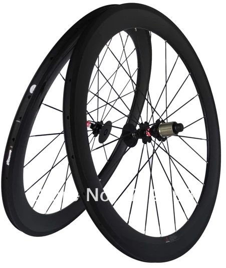 CW06 - 3K carbon Matt Road bike Bicycle clincher wheelset  60mm : wheel Rim Spoke hub  QR skewers