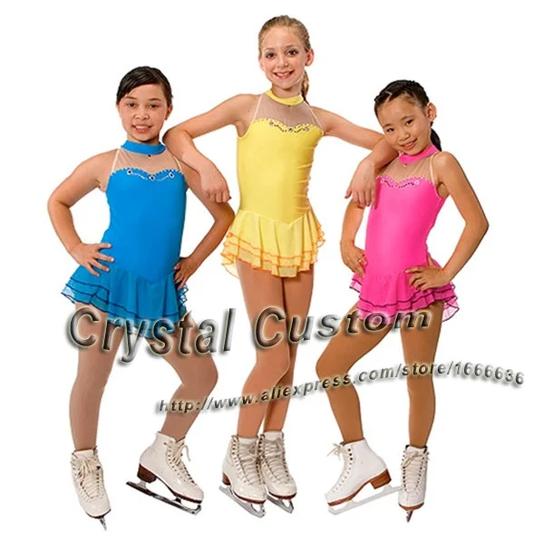 Hot Sales Figure Ice Skating Dresses For Girls With Spandex New Brand Figure Skating Competition Dress DR2542