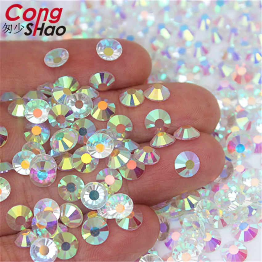 SS3-SS30 High Quality Transparent Stone Glass Gem Clear AB 3D Nail Rhinestones 288Pcs,1440Pcs Flat Back Non Hotfix Crystal WC991