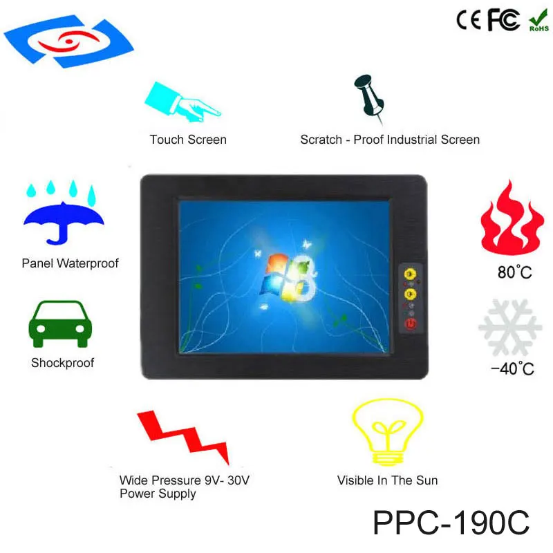 

Rugged 19 Inch LCD Fanless Touch Screen Embedded Industrial Panel PC With XP/Win7/Win8/Win10/Linux/ System For School Education