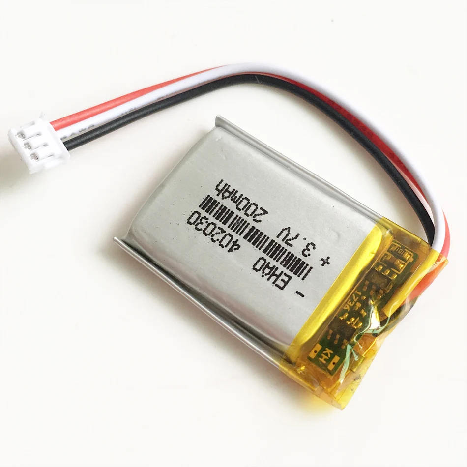 5 szt. Akumulator litowo-polimerowy LiPo 3,7 V 200 mAh 402030   + Złącze JST ZH 1,5 mm 3-pinowe do ręcznego GPS Mp3 bluetooth