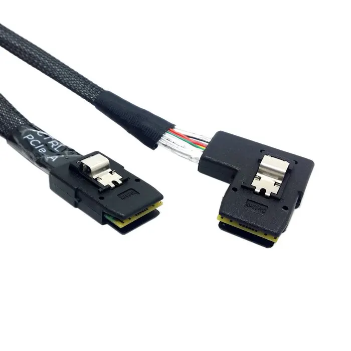 

CY 0.8M Ultra Slim Flat 90 Degree Left Angled Mini SAS 36pin SFF-8087 to 8087 Data Raid Cable