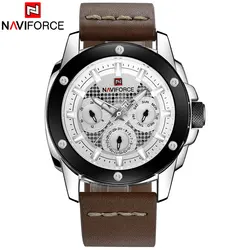 NAVIFORCE 2023 New China Brand Man Watches Luxury Sports Quartz Watch Rectangle Dials 30M Waterproof Auto Date Red Leather Band