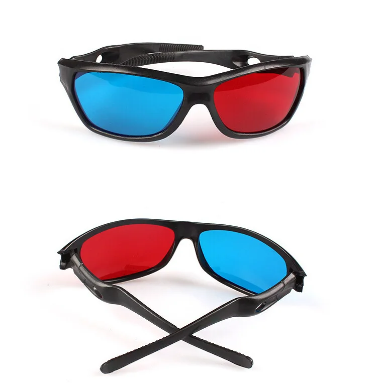 ZUCZUG new  Black Frame Universal 3D Plastic glasses/Oculos/Red Blue Cyan 3D glass Anaglyph 3D Movie Game DVD vision/cinema