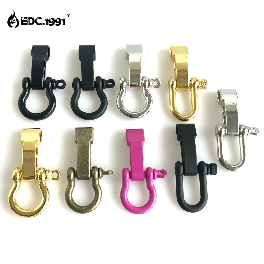 High Quality Adjustable O U Shape Anchor Shackle Outdoor Survival Rope Paracord Bracelet Buckle For Outdoor Sport Escape Tool