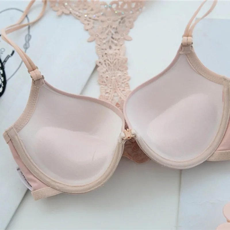 Push Up Bra Sexy Lace Women Underwear Front Closure Hollow Back Bralette Lady Underwear Size 75-85 B F4