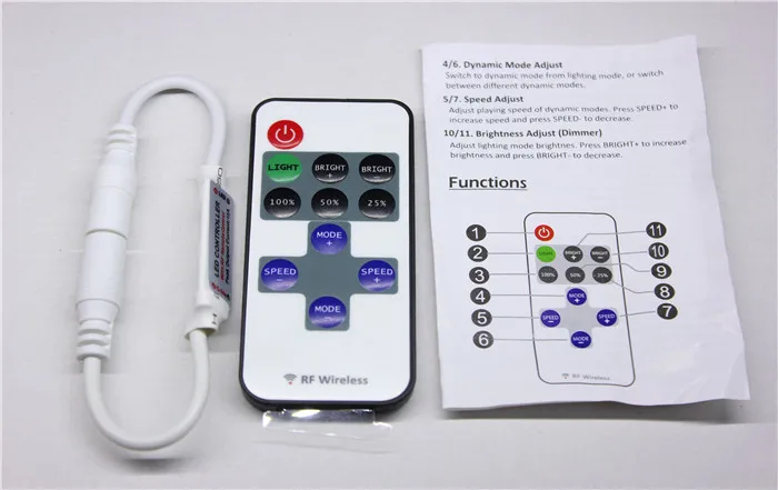 1/2/5/10pcs Mini RF Wireless Led Remote Controller Led Dimmer Controller For Single Color Light Strip SMD5050/3528/5730/5630