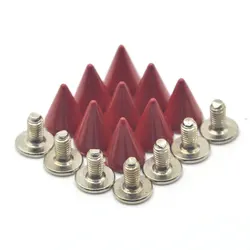 KALASO 20Pcs Red Cone Rivet Screw Punk Style Stud Leathercraft Bullet Spikes DIY Craft Supplies Clothes Jewelry Accessories