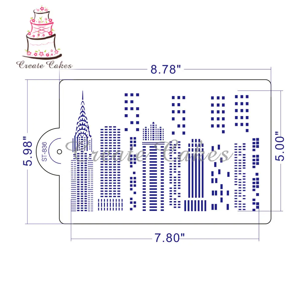 High Buildings Stencil Decorating Stencil Cake Template Mold Cake Side Stencil set ST-836