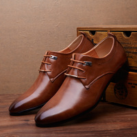 Hot 2022 Men Business Formal Dress Shoes Oxford Men PU Leather Shoes Lace-Up Pointed Toe British Style Men Shoes Brown Black