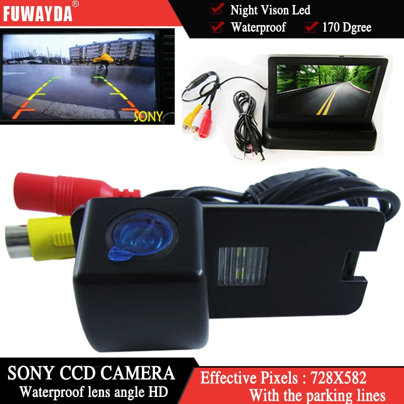 FUWAYDA Color SONY Car Chip Rear View Camera for Holden Commodore Holden/Commodore VY VZ VE1+4.3Inch foldable LCD TFT Monitor HD