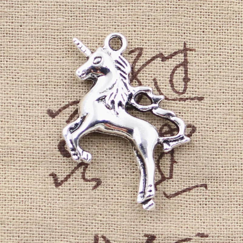 4pcs Charms Horse Unicorn 39x27mm Antique Silver Color Plated Pendants Making DIY Handmade Tibetan Silver Color Jewelry