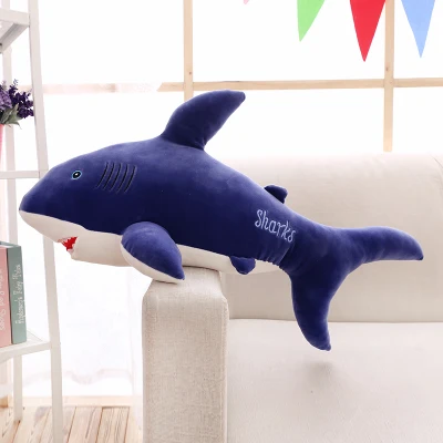 

large 100cm cartoon shark plush toy cute blue shark soft doll sleeping pillow Christmas gift s2478