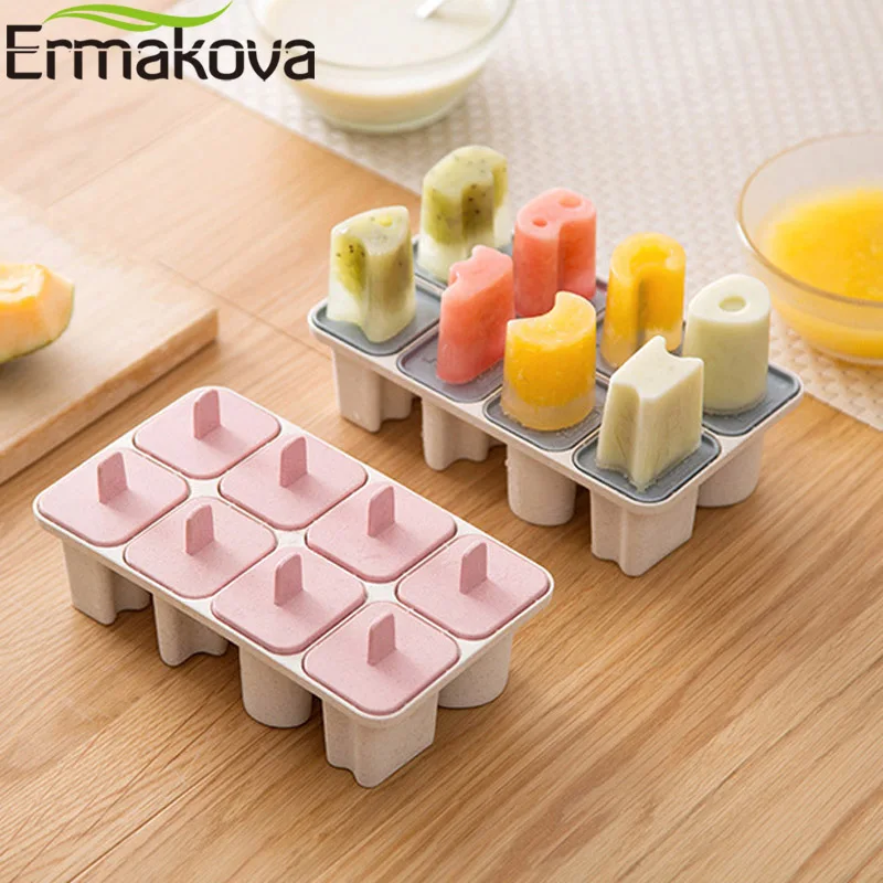 ERMAKOVA Set of 6 Letters Ice Pop Molds Reusable Popsicle Mold Ice Cream Popsicle Molds Maker Popsicle Ice Cream Tray Holder