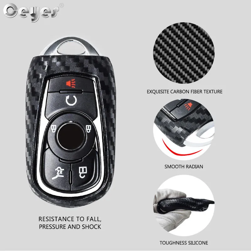 Ceyes Car Styling Auto Protection Key Shell Case For Opel Astra Buick Encore Envision Carbon Fiber Cover Accessories Car-Styling