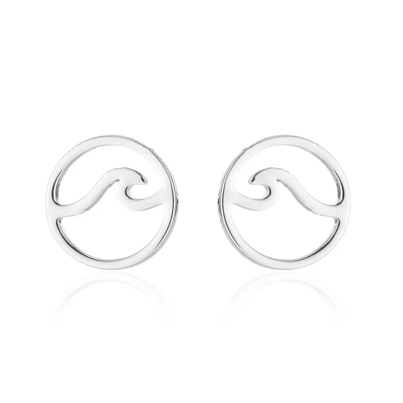 Chic Ocean Wave Pendant Vintage Jewelry Set Accessories for Women Charm Beach Inspired Necklace Stud Earrings