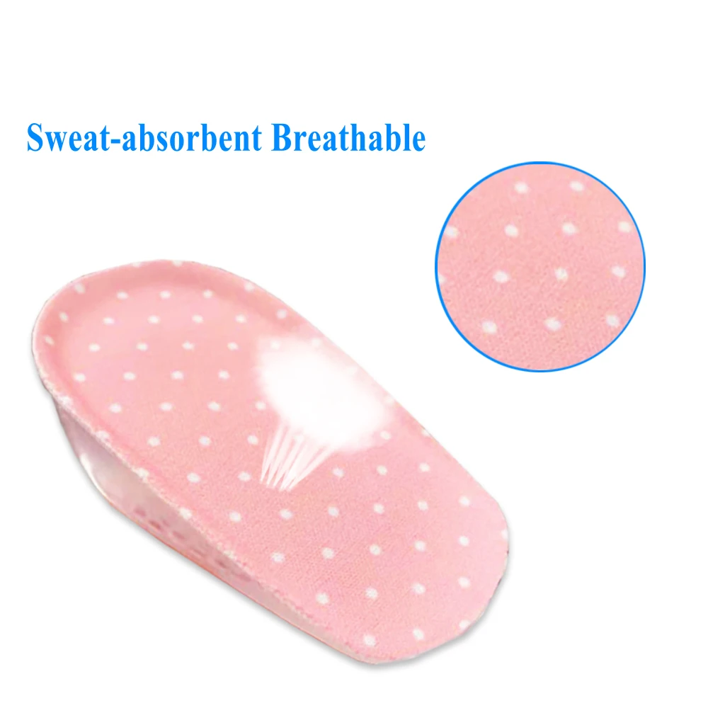 Elevator Insoles For Women Shoes Pad Self-Adhesive Height Increase Insoles Half Heel Damping Relieve Heel Pain Shoe Cushion