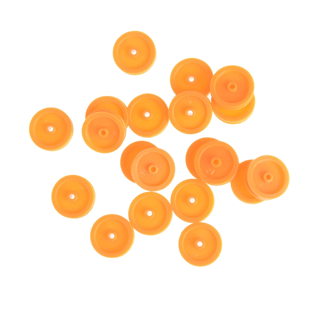 20Pcs/lot Orange 2mm Hole Plastic Belt Pulley for DIY RC Toy Car Airplane Accessories Wholesale