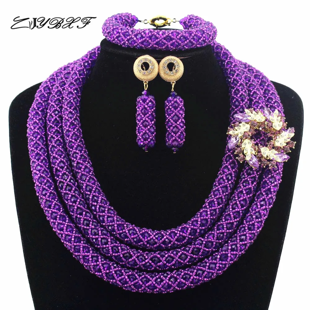 

Fashionable African Beads Jewelry Sets Crystal Jewelry Set Nigerian Wedding Necklace Womens Jewellery Set Jewelry Sets L1009