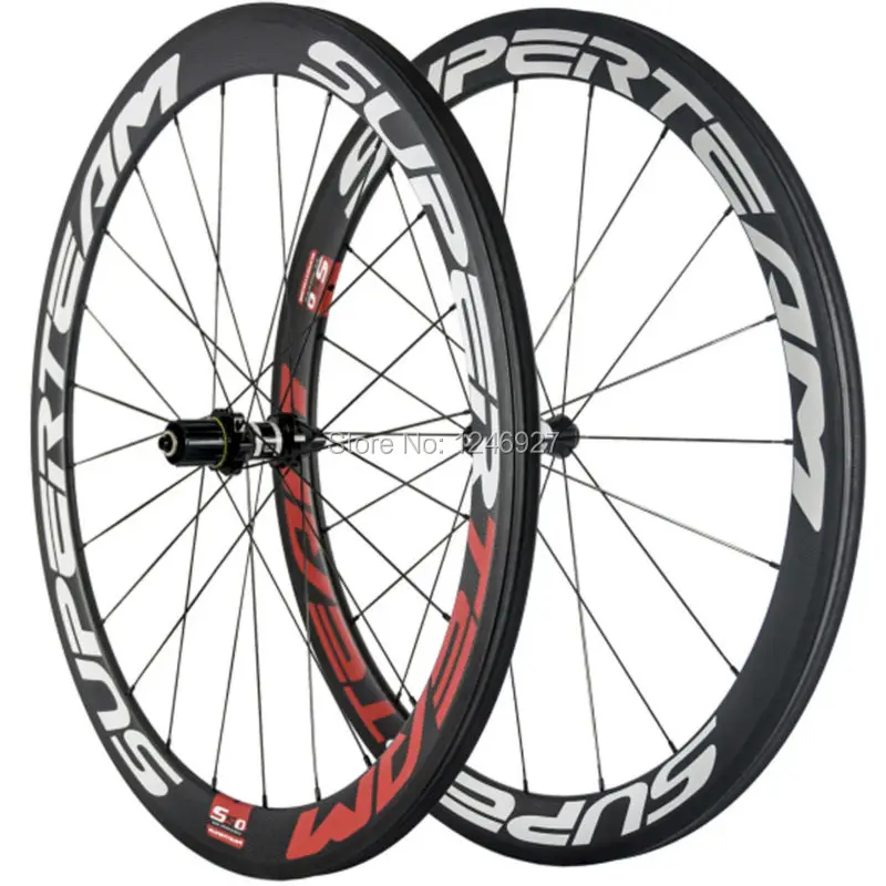 

Super Light Carbon Wheelset Tubular Superteam Carbon Road Wheels Spaim Spokes With DT350 Hub Bicycle Wheel Carbon