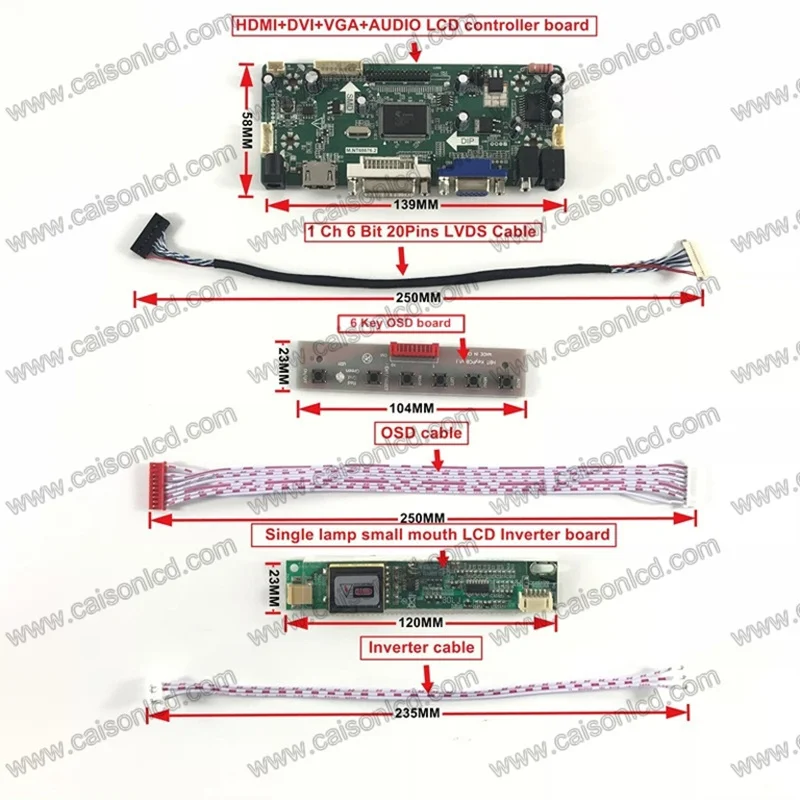 

NT68676 LCD controller board support DVI+VGA+AUDIO for 10.4 inch 800*600 LB104S01-TL01 /2 LCD panel