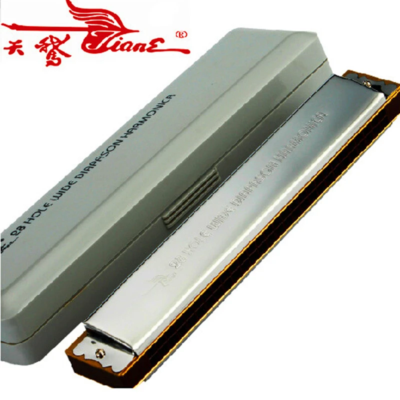 

Swan Harmonica Tremolo and Octave Mouth Harp 28 holes C Key Wide Diapason Range Armonica Music Instrument Swan Harmonica