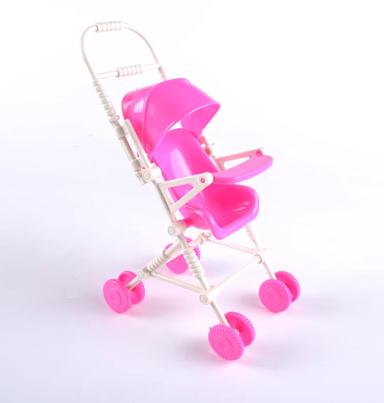 Clear Baby Stroller for Doll Toy Infant Kids Carriage Stroller Trolley Nursery Toy for Cute Dolls Furniture Girls Gifts