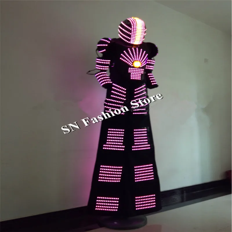 QZ07 RGB change color LED Robot Costume Nightclubs Party LED Clothing/Light suits/ singer dance stage dj wears show bar models