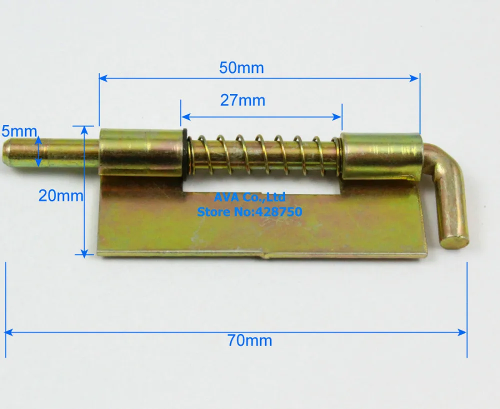 20 Pieces 7cm Fixed Type Metal Lock Spring Loaded Barrel Bolt Latch  / 10 Left  and  10 Right