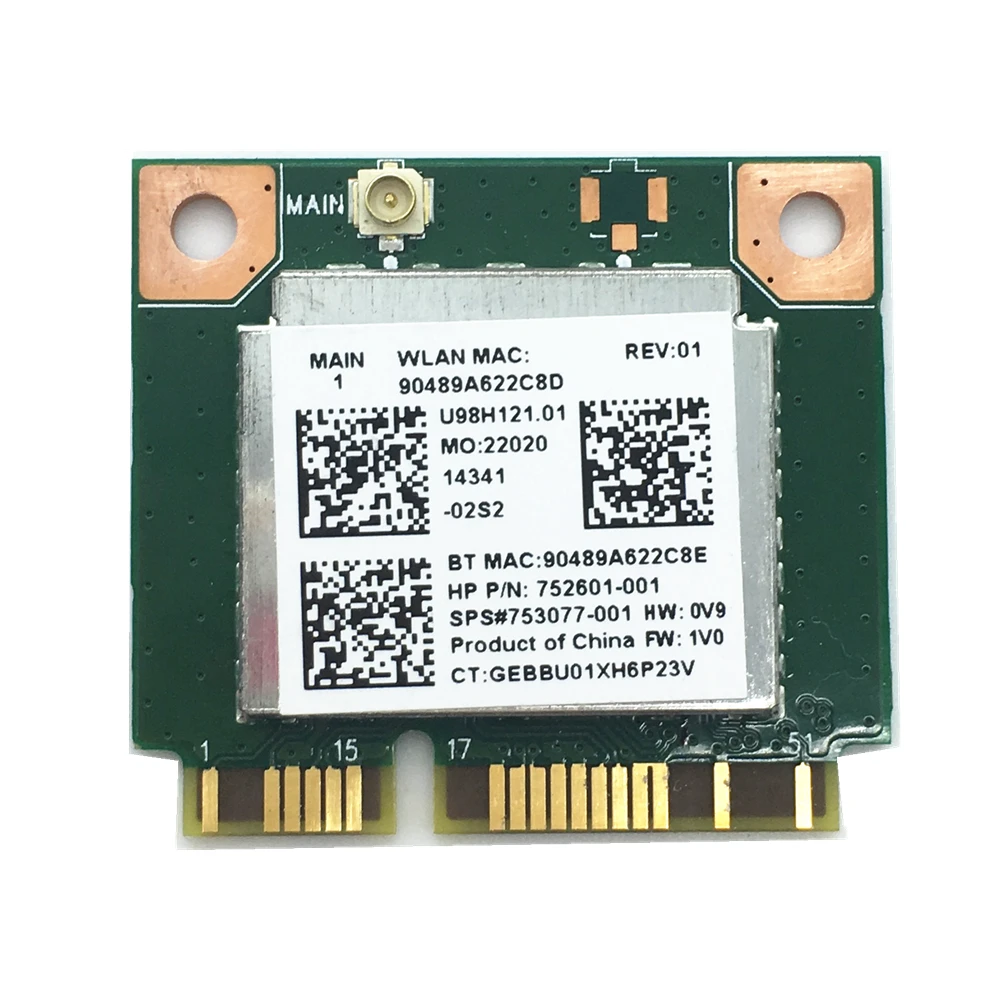 For RTL8723BE Wifi 300Mbps Compatible Bluetooth 4.0 MINI PCI-E Card 753077-001 for Hp 470 455 450 G2