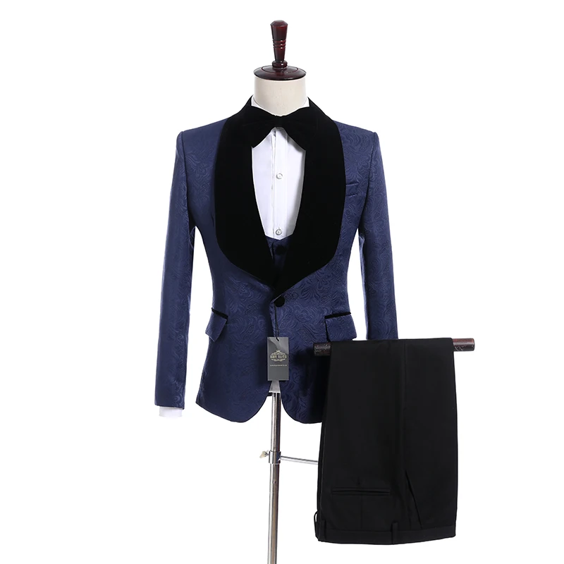 

Newest Groomsmen Shawl Lapel Groom Tuxedos Side Vent Men Suits Wedding Best Man Blazer ( Jacket+Pants+Bow Tie+Vest ) C139