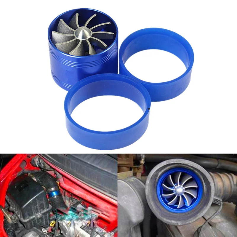 Single Supercharger Turbine Turbo Charger Air Filter Intake Fan Fuel Gas Saver for Car SUV Universal