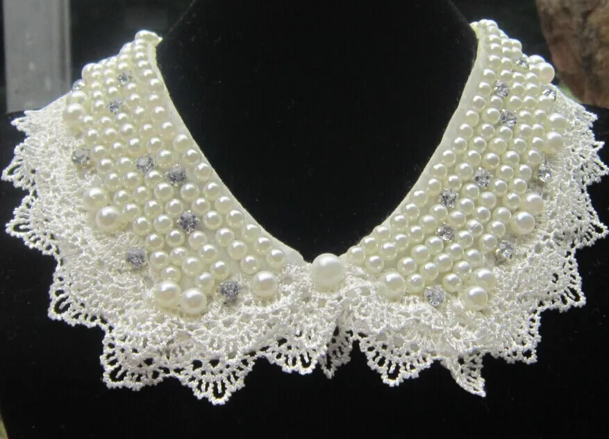 Vintage black lace beaded collar choker collar necklace fake collar women \'s clothing accessories sweet false collar