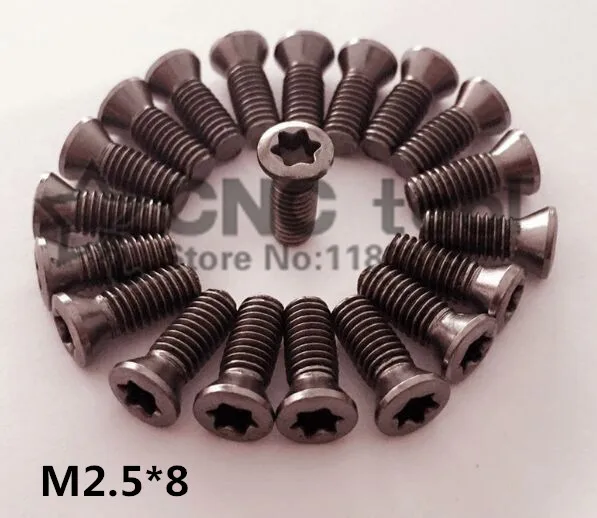 

10pcs M2.5*8mm CNC lathe tool spare screws Torx screws ,Insert Torx Screw for Replaces Carbide Inserts lathe accessories
